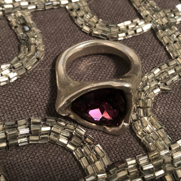 UNO de 50 Jewelry - Uno De 50 Star Trick Ring Silver Purple Size 6